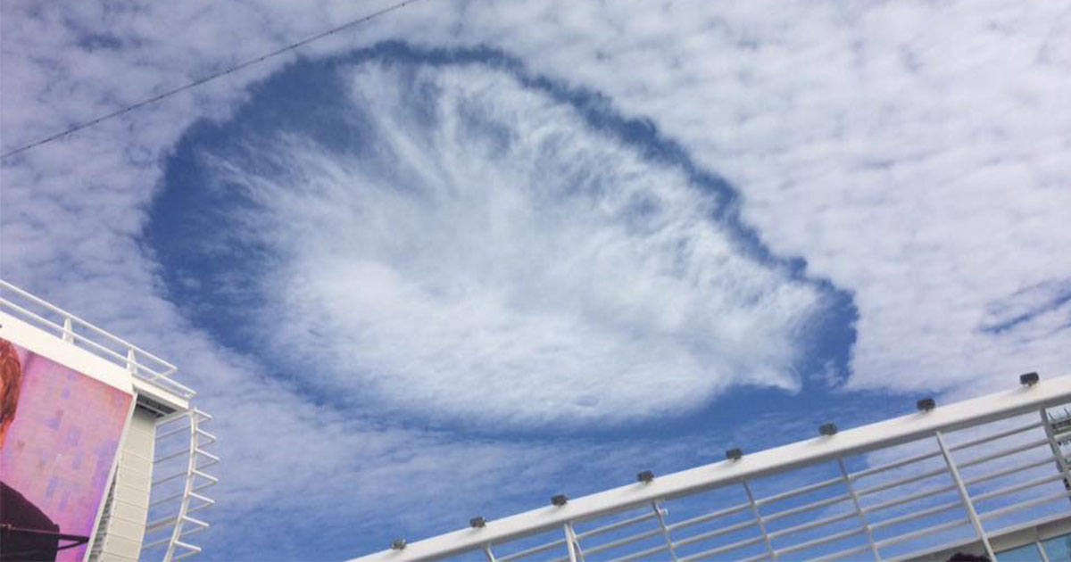 Hole Punch Cloud Makes a Rare Appearance Over Southern California
